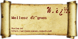 Wellesz Ágnes névjegykártya